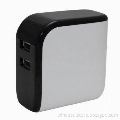 Safety Approved 5V 3.1A USB Adapter with Changeable Plugs for Worldwide Use